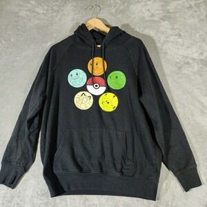 Nintendo Sweatshirt Mens Large Black Pokémon Hooded Pullover‎